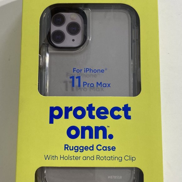 Onn Other - iPhone 11 Pro Max Protect Onn Rugged Case Holster & Rotating Clip Grey Gray NEW